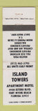 Matchbook Cover - Island Towers Apartment Motel Fort Myers Beach FL WORN