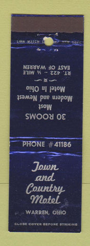 Matchbook Cover - Town and Country Motel Warren OH