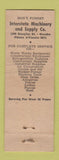 Matchbook Cover - Interstate Machinery and Supply Omaha NE WEAR