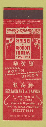 Matchbook Cover - R&S Restaurant Tavern Chicago IL ARROW