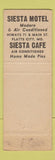 Matchbook Cover - Siesta Motel Platte City MO WEAR