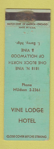 Matchbook Cover - Vine Lodge Hotel Los Angeles CA WEAR