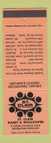 Matchbook Cover - St Clair Paint Wallpaper Toronto ON Kitchener