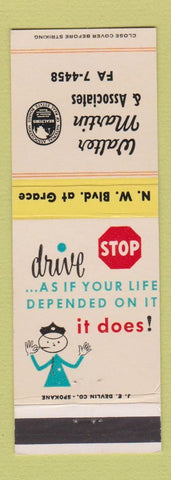 Matchbook Cover - Walter Martin Real Estate Spokane WA