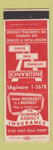 Matchbook Cover - Summer Insurance Agency Chicago IL