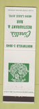 Matchbook Cover - Cinelli's Restaurant Bar Rochester NY