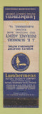 Matchbook Cover - JE Summers Insurance Lumbermens Harrisonburg VA WORN