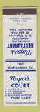 Matchbook Cover - Najar's Restaurant Motel Nashville TN WEAR