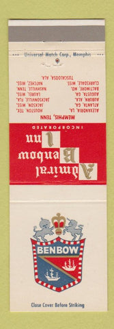 Matchbook Cover - Admiral Benbow Inn Memphis TN CHAIN