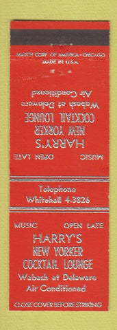Matchbook Cover - Harry's New Yorker Cocktail Lounge Chicago IL