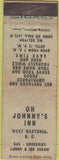 Matchbook Cover - Johnny's Inn West Gastonia NC WORN