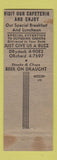 Matchbook Cover - Famous American Cafe New York City WEAR