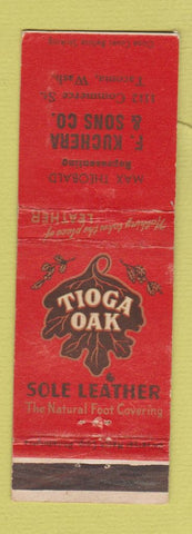 Matchbook Cover - Tioga Oak Shoe Soles F Kuchera Tacoma WA WORN