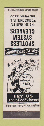 Matchbook Cover - Spotless System Cleaners Woonsocket RI