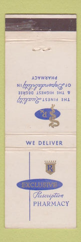 Matchbook Cover - Exclusive Prescription Pharmacy Los Angeles Pasadena CA WEAR