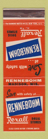 Matchbook Cover - Rennebohm Rexall Drug Stores Madison WI