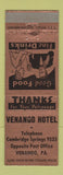 Matchbook Cover - Venango Hotel PA