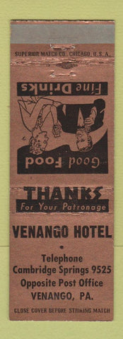 Matchbook Cover - Venango Hotel PA