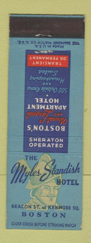 Matchbook Cover - Myles Standish Hotel Boston MA