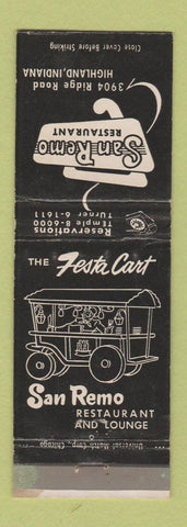 Matchbook Cover - San Remo Restaurant Highland IN WEAR