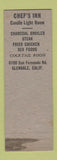 Matchbook Cover - Chef's Inn Candle Light Room Glendale CA WORN