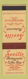 Matchbook Cover - Seville Restaurants Dayton Indianapolis IN