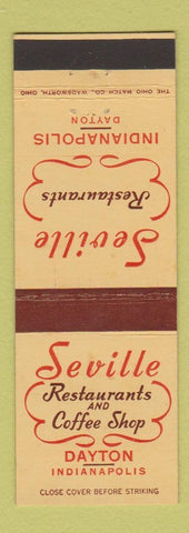 Matchbook Cover - Seville Restaurants Dayton Indianapolis IN