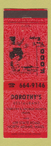 Matchbook Cover - Dorothy's Restaurant North Adams MA