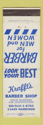 Matchbook Cover - Krafft's Barber Shop