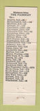 Matchbook Cover - Fairway Restaurant Decatur IN Full Length