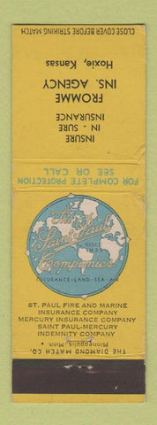 Matchbook Cover - Fromme Insurance Agency Hoxie KS WEAR