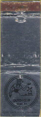 Matchbook Cover - Dutch Club York PA girlie silver