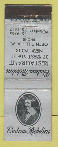 Matchbook Cover - Chateau Richelieu New York City