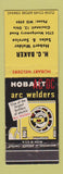 Matchbook Cover - HC Baker Hobart Welder Sales Cincinnati OH welding