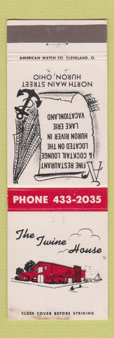 Matchbook Cover - The Twine House Huron OH restaurant WEAR