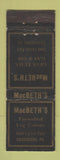 Matchbook Cover - MacBeth's Grocery oil gas Cooksburg PA WEAR