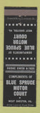 Matchbook Cover - Blue Spruce Motor Court West Chester PA