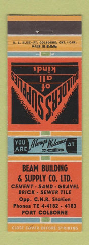 Matchbook Cover - Beam Building Supply Port Colborne ON