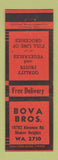 Matchbook Cover - Bova Bros Grocery Shaker Heights OH