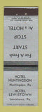 Matchbook Cover - Hotel Huntingdon PA Lewistown PA WEAR