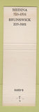Matchbook Cover - Lance Insurance Medina Brunswick OH #1