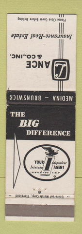 Matchbook Cover - Lance Insurance Medina Brunswick OH #2
