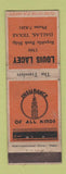 Matchbook Cover - Louis Lacey Insurance Dallas TX WORN