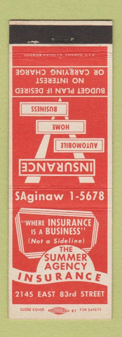 Matchbook Cover - Summer Insurance Agency Chicago IL