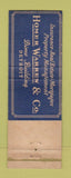Matchbook Cover - Home Warren Real Estate Insurance Detroit MI WEAR