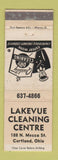 Matchbook Cover - Lakevue Cleaning Centre Cortland OH WEAR