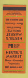 Matchbook Cover - Hertel's Market Grocery Birds Eye Frosted Foods
