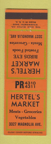 Matchbook Cover - Hertel's Market Grocery Birds Eye Frosted Foods