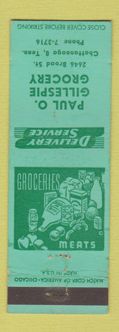 Matchbook Cover - Paul O Gillespie Grocery Chattanooga TN WEAR