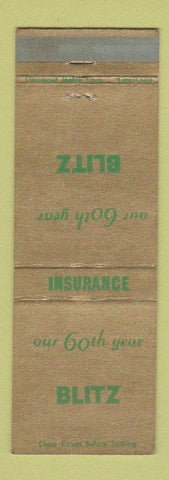 Matchbook Cover - Blitz Insurance 60th Fort Wayne?